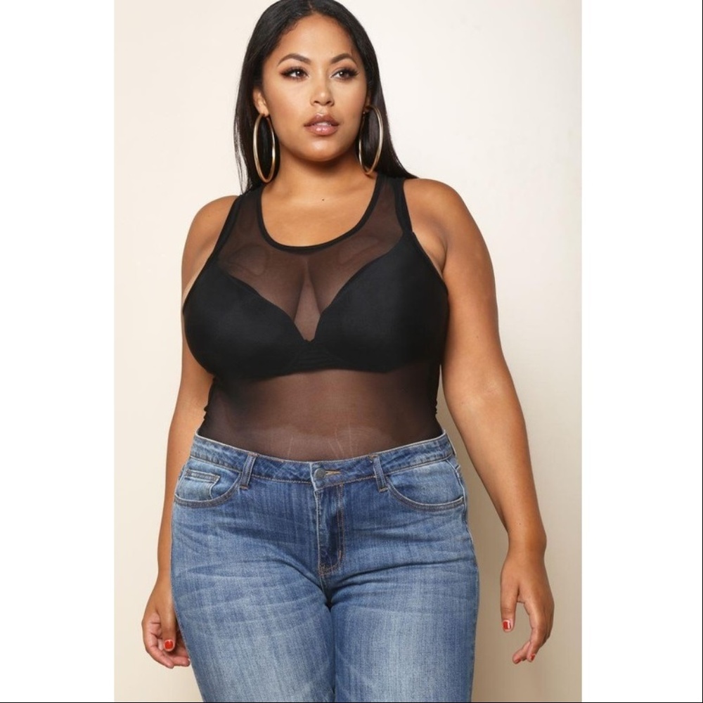 🎉HP🎉🆕🌸 Sleeveless Stretch Mesh Bodysuit